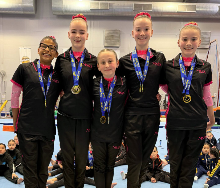 MAGA's Level 7 Division 2 team at the 2026 BTYC WAG Junior Invite