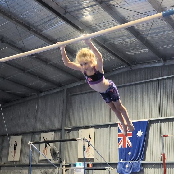 Young gymnast training at Eureka Gymnastics Club